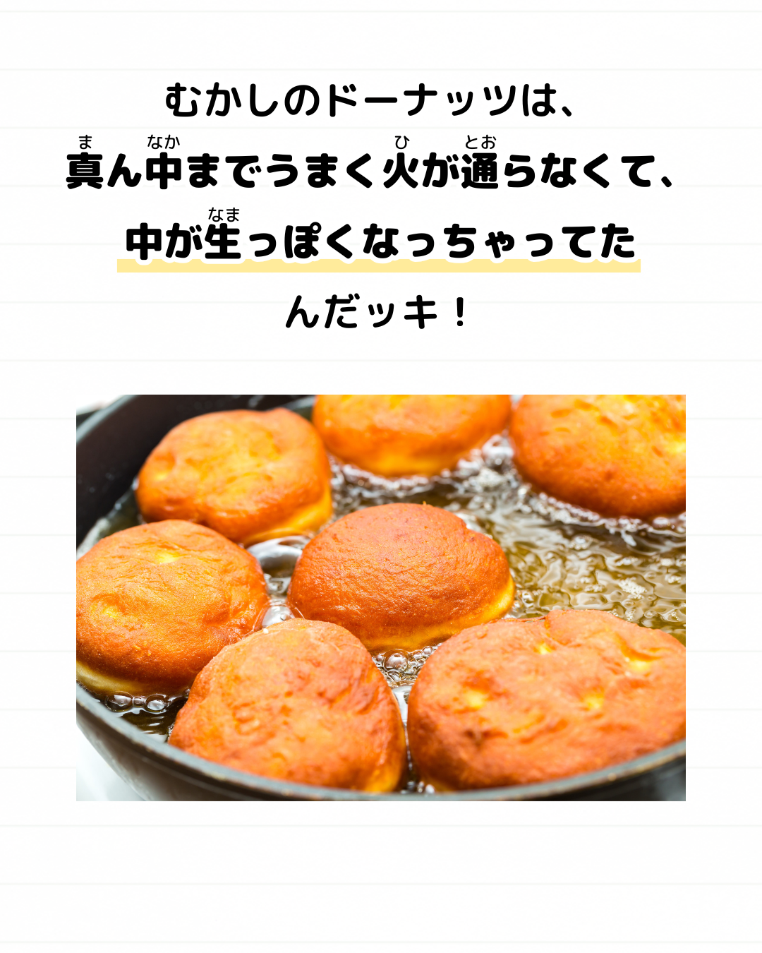 メモざる
豆知識
雑学
ドーナッツ
穴
なぜ
どうして
理由