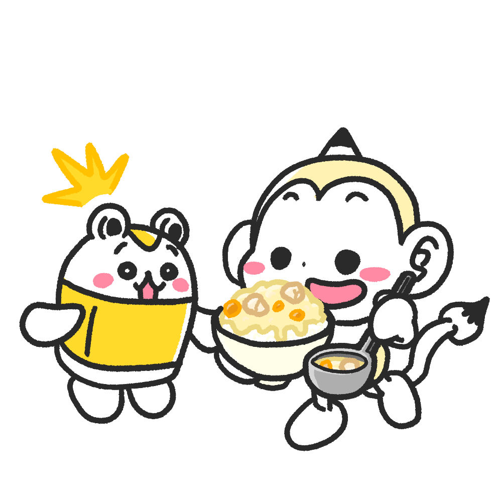 メモざる！とメモハムちゃんとクリームシチュー